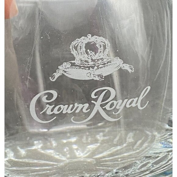 3 Crown Royal Whiskey Lowball Rocks Glasses Starburst Bottom Etched Logo - Picture 2 of 6